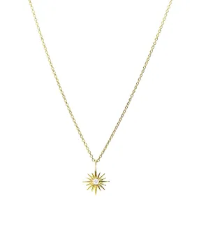     Sunburst CZ Necklace    --    